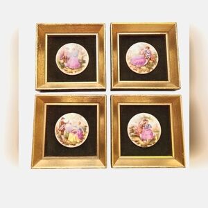 Limoges Vintage Set of 4 Miniature Cameos